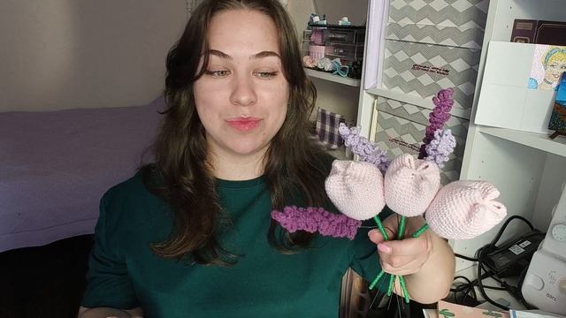 ВЯЗАНЫЙ БУКЕТ как в Pinterest ? Идея оригинального подарка своими руками ? Вяжу крючком цветы смотреть онлайн