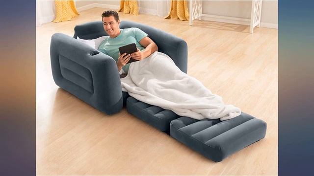 Intex 66551EP Inflatable Pull-Out Sofa Chair Sleeper That Works as a Air Bed review смотреть онлайн