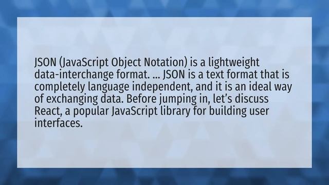 What is JSON in react JS? смотреть онлайн