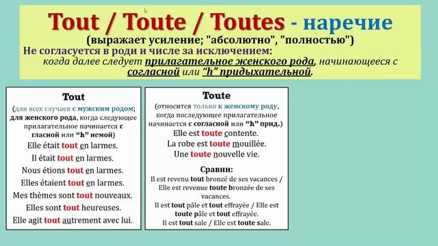 Урок#118: Tout / Tous / Toute / Toutes - Pronoms, Adjectifs, Adverbes. Французский