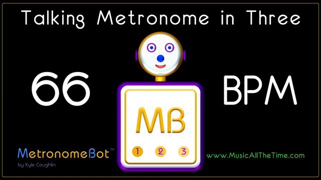 Talking metronome in 3/4 at 66 BPM MetronomeBot смотреть онлайн