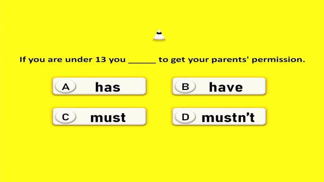 Have to, must Quiz! English Grammar Quiz. Learn and improve grammar. смотреть онлайн