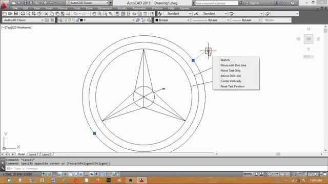 How to Draw Mercedes Logo in AutoCAD смотреть онлайн