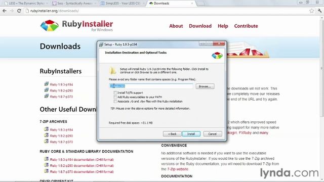 [Lynda.com] CSS с LESS и SASS - 05 - Загрузка и установка инструментов смотреть онлайн