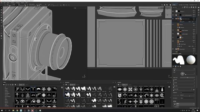 Текстурирование ретро камеры в Substance Painter. Таймлапс