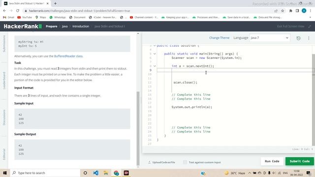#2 HackerRank Java Stdin and Stdout I DSA Problem Solution in Hindi Java Language #HackerRank смотреть онлайн