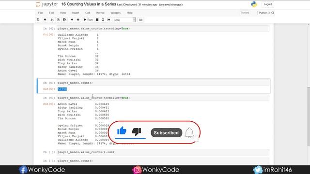 Counting Values in a Series | Pandas Tutorials | Data Science | WonkyCode | Telugu смотреть онлайн