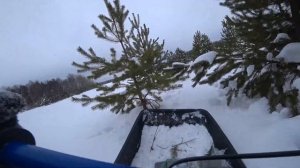 Мотобуксировщик толкач "Альбатрос XL8" по глубокому снегу