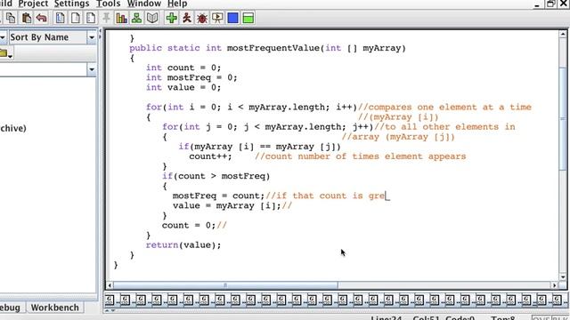 the most frequent value in an array - java смотреть онлайн