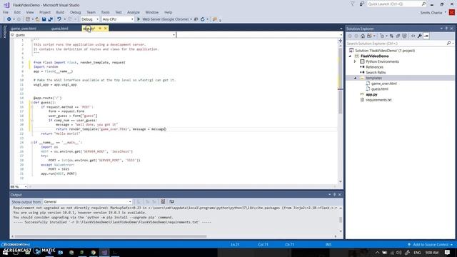 Flask Guess my Number game смотреть онлайн