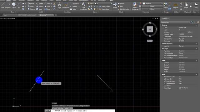 EXTEND TWO LINE TO INTERSECT ANYWHERE IN AUTOCAD смотреть онлайн