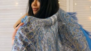 Платок шелковый (крепдешин, бахрома) "Великолепный век", вид 13