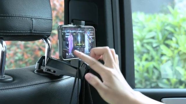 Автодержатель для телефона Baseus с Алиэкспресс.Крепится на подголовник сиденья. смотреть онлайн