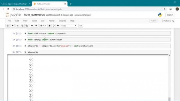Use case - Auto-summarize : Natural Language Processing (NLP) using Python NLTK