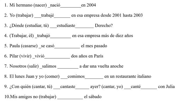 Прошедшее время. preterito indefinido (pretérito perfecto simple) смотреть онлайн