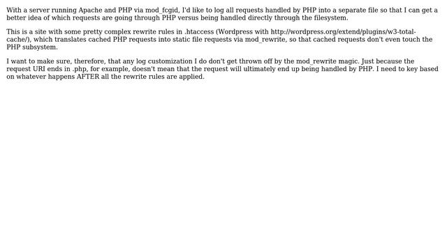 Logging PHP (fcgid) requests separate from static смотреть онлайн