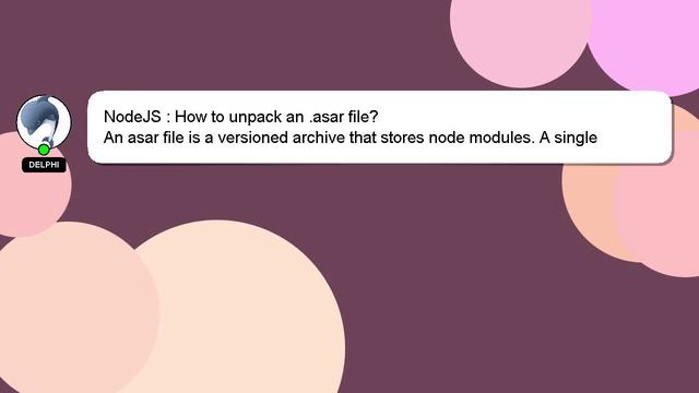 NodeJS : How to unpack an .asar file? смотреть онлайн