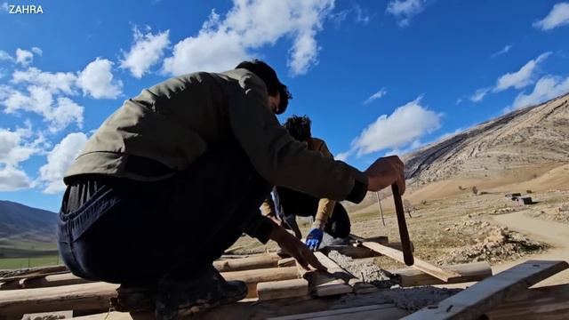 Zahra's Nomadic Family's Hard Work To Build A Shelter In The Mountains
