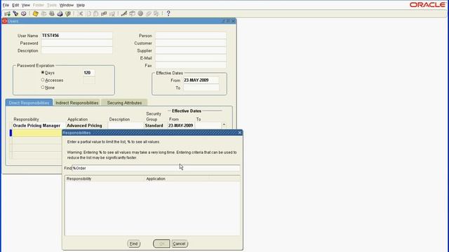 Oracle 11i Create Application User смотреть онлайн