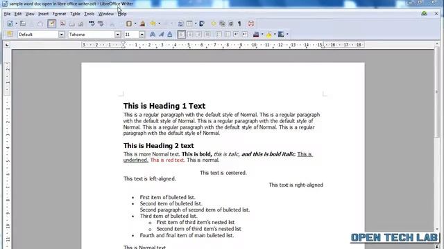 Open & Save Word Documents In Libre Office Writer
