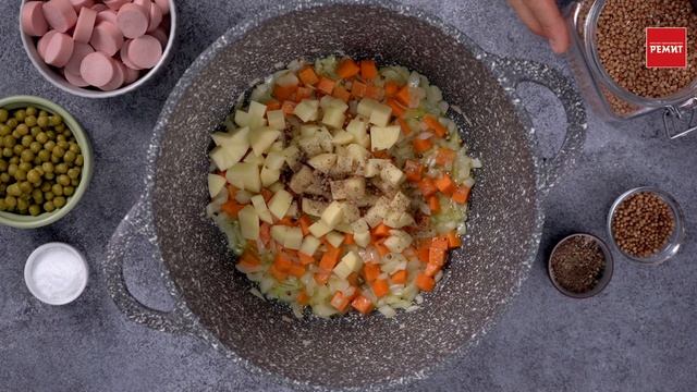 Шахтёрский суп с гречкой и сосисками смотреть онлайн