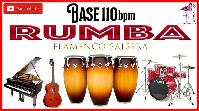 BASE RUMBA 110 bpm FLAMENCA-SALSERA RITMOS LATINOS CONGAS BATERIA WIRO смотреть онлайн