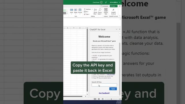 How to use ChatGPT inside of Excel #excel #chatgpt #exceltips #tutorial смотреть онлайн