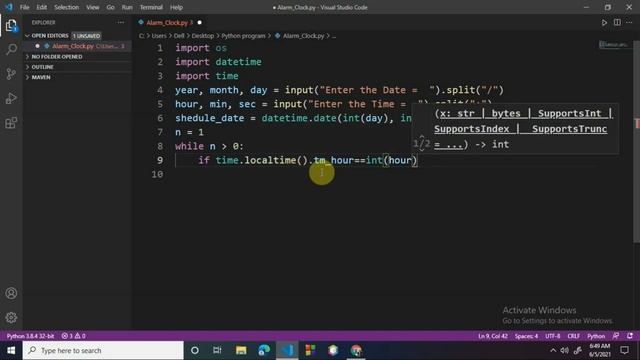 Make Your Own Alarm Clock By Using Python For Beginners | Python Project Tutorial #7 | #Python | смотреть онлайн