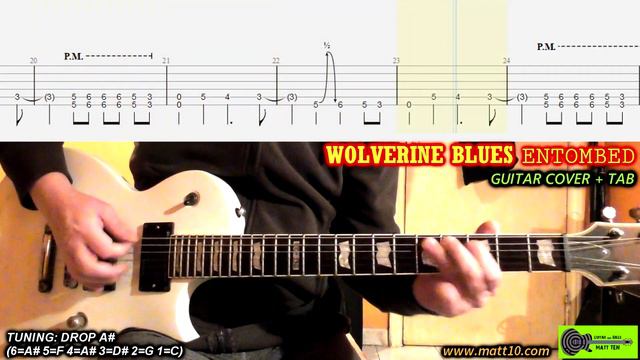 Wolverine Blues GUITAR TAB Cover Entombed | Lesson Tutorial - DEATH METAL EASY - Drop A# Tuning смотреть онлайн
