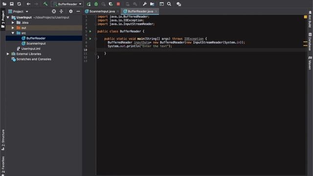 Getting user input in java using BufferedReader Class(intellij-2019) смотреть онлайн