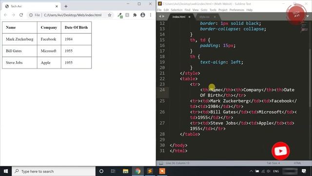 HTML Table Text - Align | Web Development смотреть онлайн