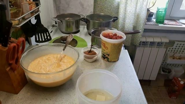 Манник на сметане с малиной