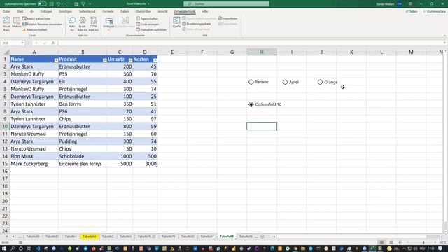 Excel Tipp unabhängige Optionsfeld Auswahl auf dem selben Tabellenblatt смотреть онлайн