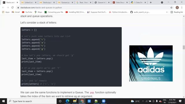Python Stack Data structure смотреть онлайн