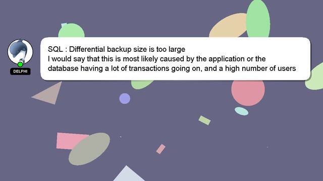 SQL : Differential backup size is too large смотреть онлайн