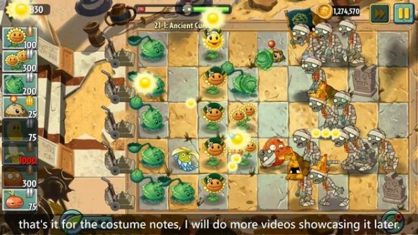 Costumes, buffed Part 3, Sun System test release NOTES - pvz2 project ECLISE