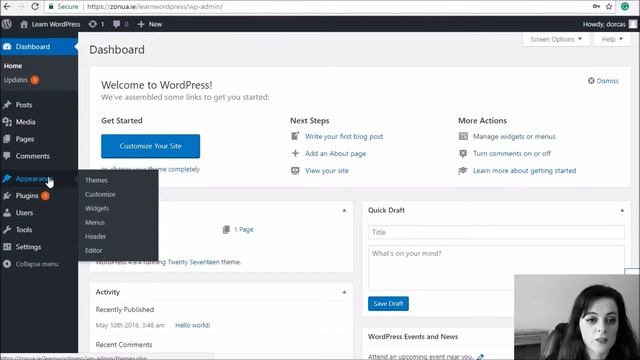 Introduction to the WordPress Dashboard смотреть онлайн