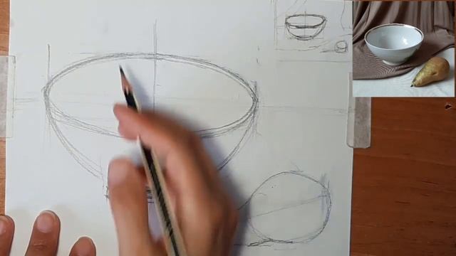 Видеоурок. Построение натюрморта. ГРизайль. Часть 1. смотреть онлайн