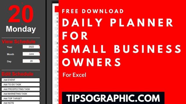 Small Business Owner Daily Planner Template for Excel ► Free Download смотреть онлайн