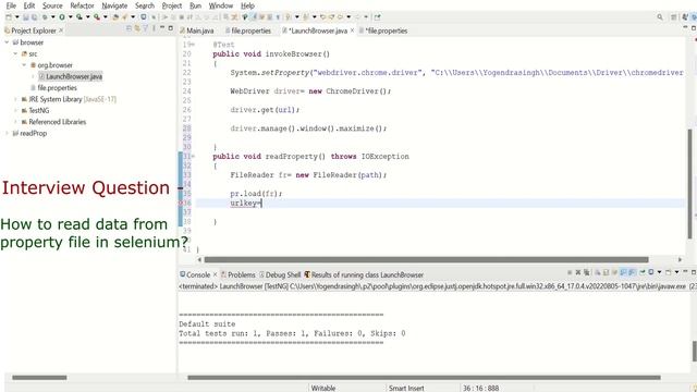 Reading Property File Data In Selenium смотреть онлайн