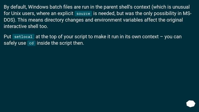 Temporarily change directory for single batch-file command смотреть онлайн