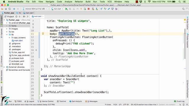 Flutter Floating Action Button ( FAB ) and Snack Bar Tutorial: Flutter Dart Tutorial #2.9 смотреть онлайн