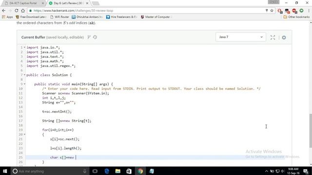Day 6 of code: Let's Review | hackerrank | java | tutorial смотреть онлайн