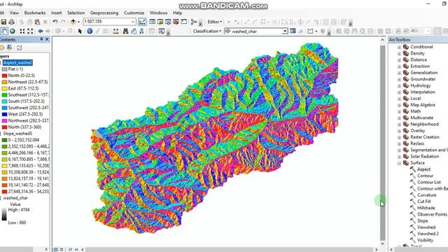 Slope, Aspect, Contour, Hillshade in ArcGIS/ArcMap смотреть онлайн
