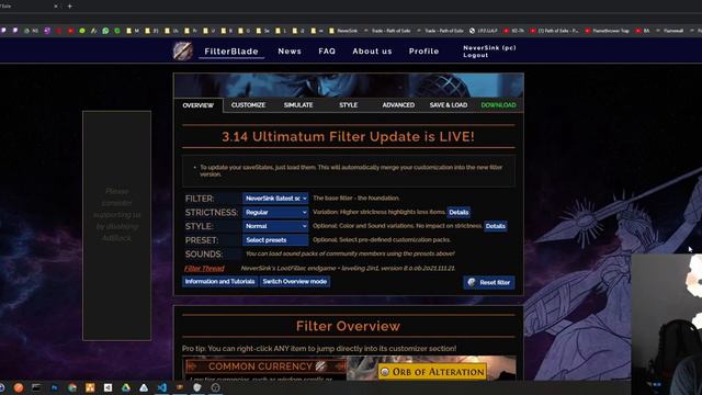 NeverSink's Filter 8.0 state, changes, styles, development etc. for ultimatum league. смотреть онлайн