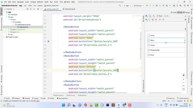 Radio button in android studio | How to create radio buttons in android studio | смотреть онлайн