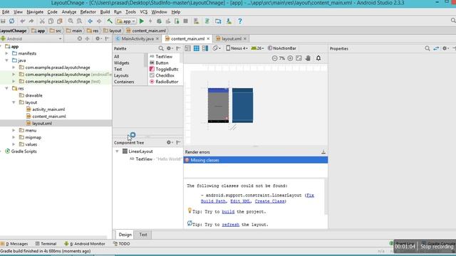 How To Change Constraint Layout To Linear Layout In Android Studio || Class Not Found Issue Solved. смотреть онлайн