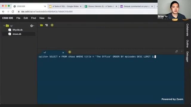 A Taste of SQL - CS50's New Year's Seminars 2021 смотреть онлайн