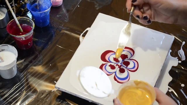 КРУЖЕВНОЙ ЦВЕТОК жидким акрилом/Акриловая заливка Минимализм. смотреть онлайн