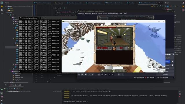 running doom in a minecraft server (20fps) смотреть онлайн
